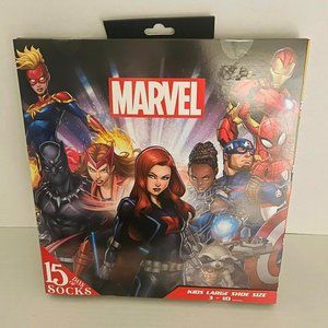 Kids Marvel 15 Days of Socks Advent  Style 15pk , Boys size Large 3-10